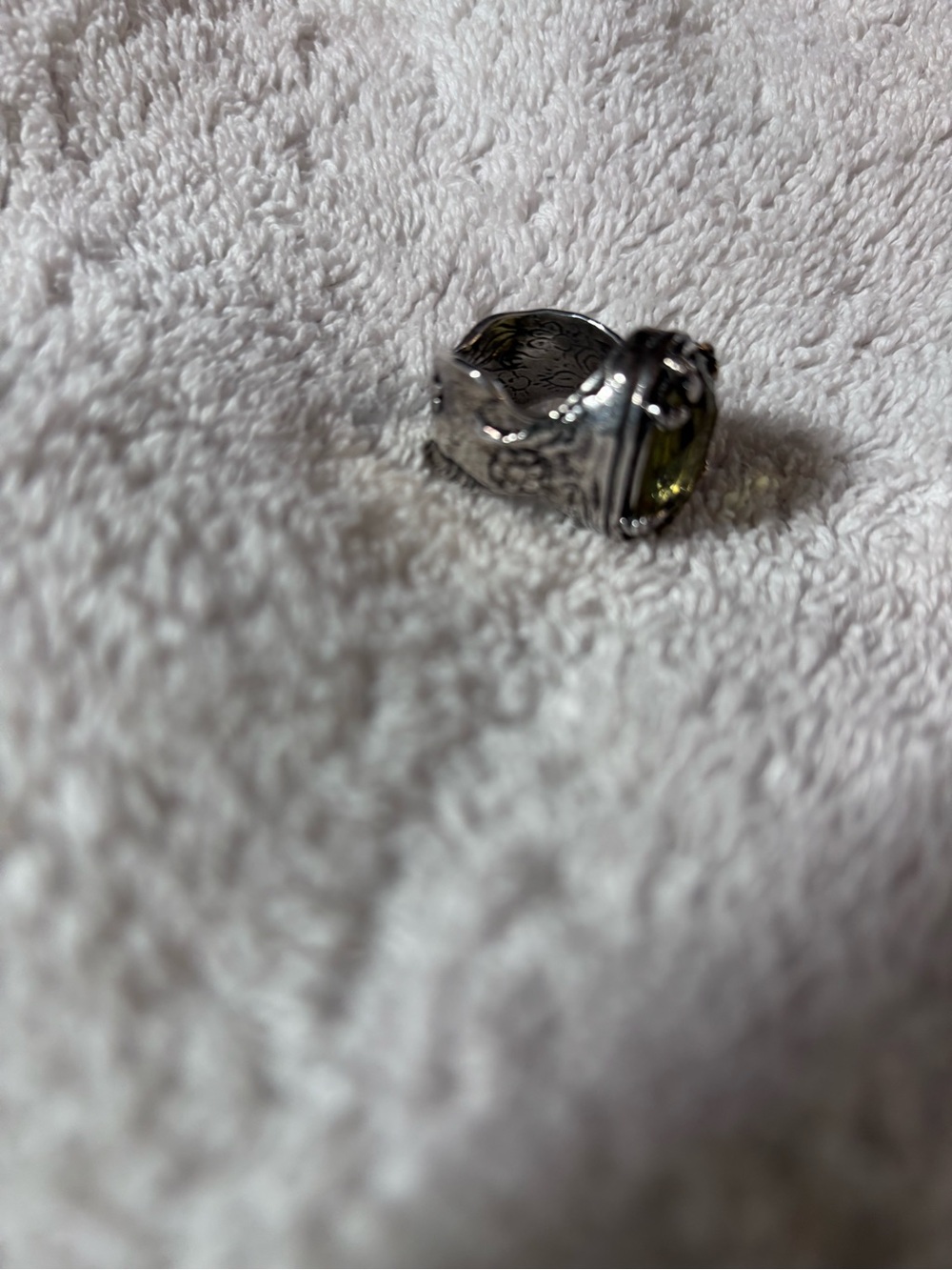 Silpada Green Stone Sterling Ring - size 7 - Picture 3 of 6